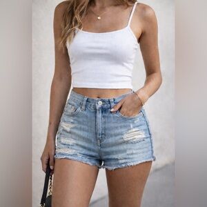 Urban Outfitters BDG Denim Shorts Distressed Button Fly Mid Rise Y2K Size 26